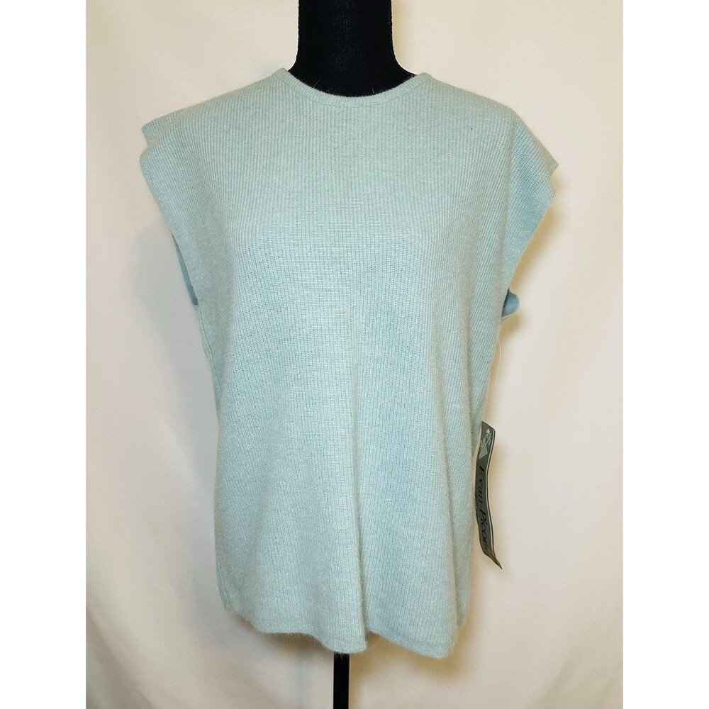 VTG Evan-Picone Lambswool Angora Rabbit Hair Blend Sleeveless Sweater Vest‎ MED